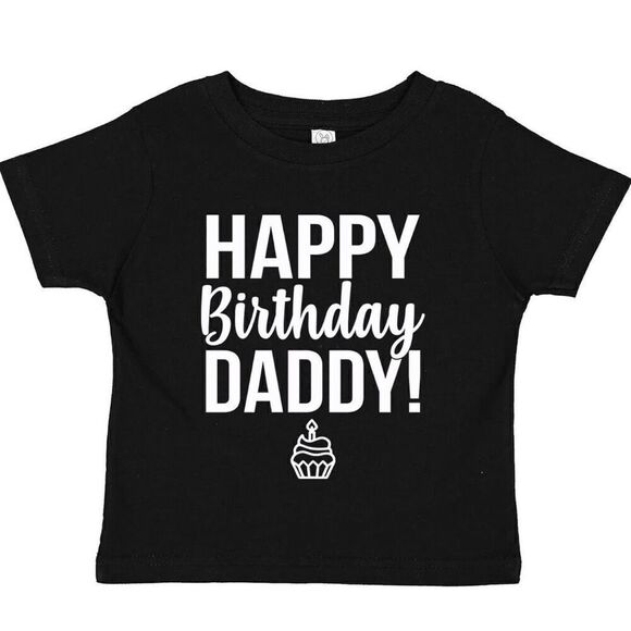 Rabbit Skins LAT Apparel “Happy Birthday Daddy” Cupcake Graphic Tee 24M Toddler - Picture 1 of 5